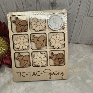 Birch House Living Spring Tic Tac Toe Wooden Game Board New